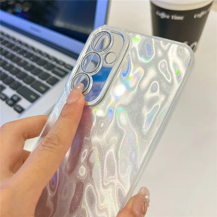 For Samsung Galaxy A54 5G Case IMD Design Shockproof PC+TPU Phone Cover with Glass Lens Film