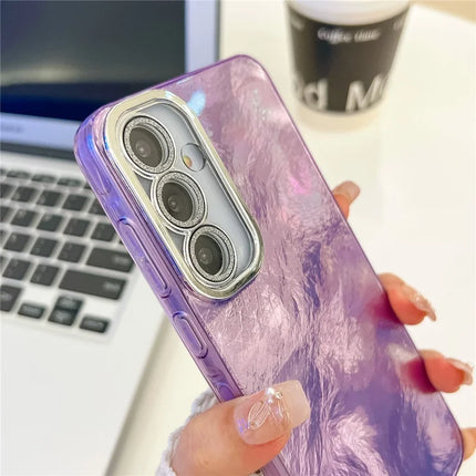 For Samsung Galaxy A54 5G Case IMD Design Shockproof PC+TPU Phone Cover with Glass Lens Film