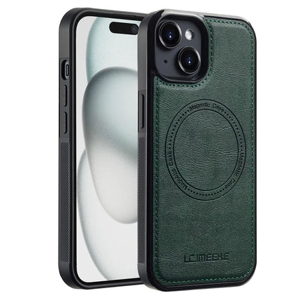 LC.IMEEKE For iPhone 13 Magnetic Case Compatible with MagSafe Leather TPU Back Cover - Green