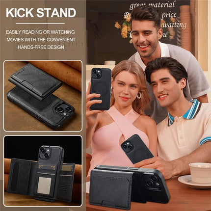 LC.IMEEKE L5 For iPhone 13 Magnetic Phone Case Leather Back Cover with Detachable Card Holder