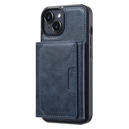 LC.IMEEKE L5 For iPhone 13 Magnetic Phone Case Leather Back Cover with Detachable Card Holder