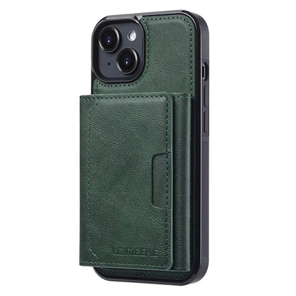 LC.IMEEKE L5 For iPhone 13 Magnetic Phone Case Leather Back Cover with Detachable Card Holder