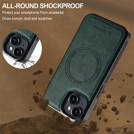 LC.IMEEKE L5 For iPhone 13 Magnetic Phone Case Leather Back Cover with Detachable Card Holder