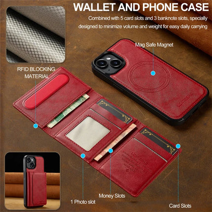LC.IMEEKE L5 For iPhone 13 mini Magnetic Phone Case Leather Back Cover with Detachable Card Holder