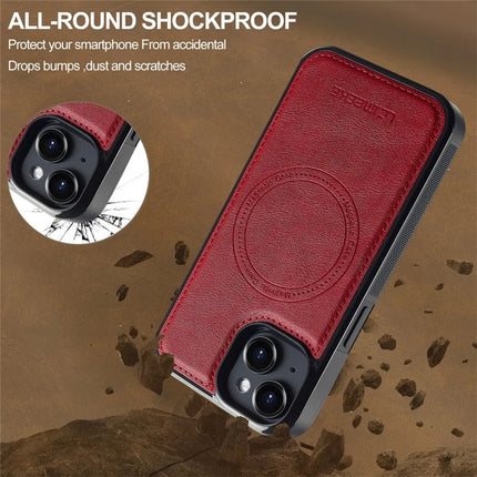 LC.IMEEKE L5 For iPhone 13 mini Magnetic Phone Case Leather Back Cover with Detachable Card Holder