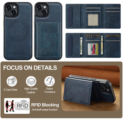 LC.IMEEKE L5 For iPhone 13 mini Magnetic Phone Case Leather Back Cover with Detachable Card Holder