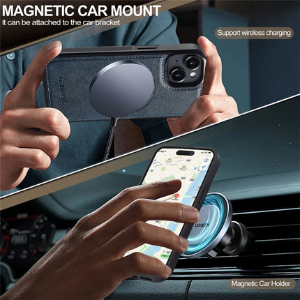 LC.IMEEKE L5 For iPhone 13 mini Magnetic Phone Case Leather Back Cover with Detachable Card Holder