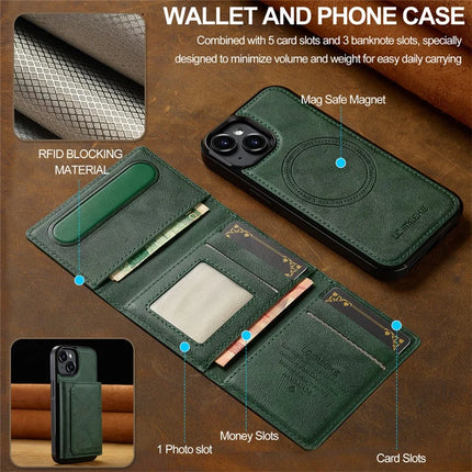 LC.IMEEKE L5 For iPhone 13 mini Magnetic Phone Case Leather Back Cover with Detachable Card Holder