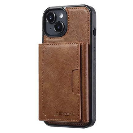 LC.IMEEKE L5 For iPhone 13 mini Magnetic Phone Case Leather Back Cover with Detachable Card Holder