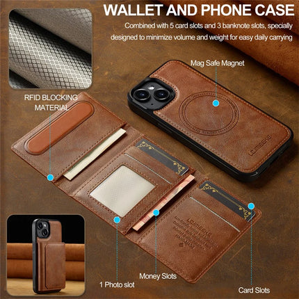 LC.IMEEKE L5 For iPhone 13 mini Magnetic Phone Case Leather Back Cover with Detachable Card Holder