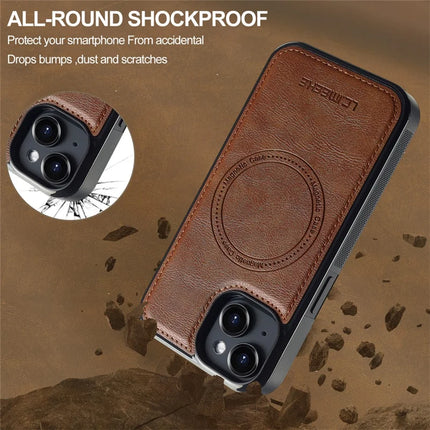 LC.IMEEKE For iPhone 13 mini Magnetic Case Compatible with MagSafe Leather TPU Back Cover
