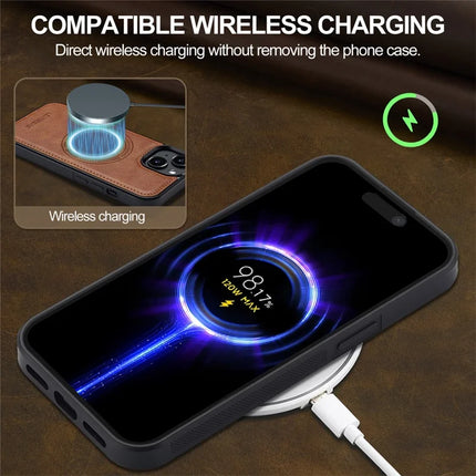 LC.IMEEKE For iPhone 13 mini Magnetic Case Compatible with MagSafe Leather TPU Back Cover