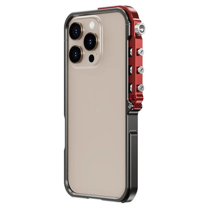 For iPhone 16 Pro Bumper Case Aluminum Alloy Metal Frame Phone Cover - Black