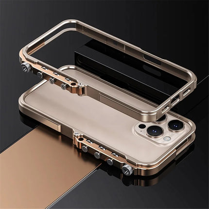For iPhone 16 Pro Max Bumper Case Aluminum Alloy Metal Frame Phone Cover