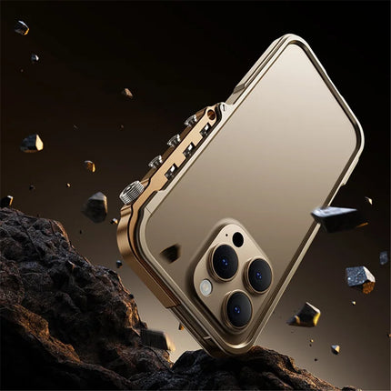 For iPhone 16 Pro Max Bumper Case Aluminum Alloy Metal Frame Phone Cover