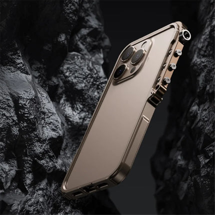 For iPhone 16 Pro Max Bumper Case Aluminum Alloy Metal Frame Phone Cover