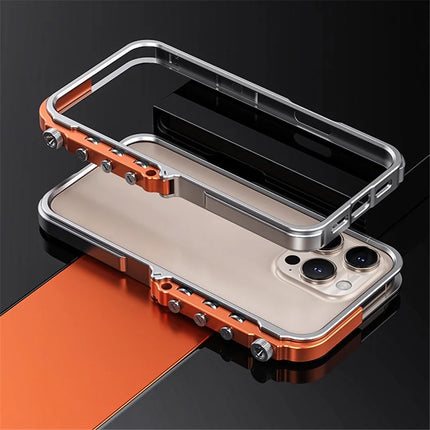 For iPhone 16 Pro Max Bumper Case Aluminum Alloy Metal Frame Phone Cover