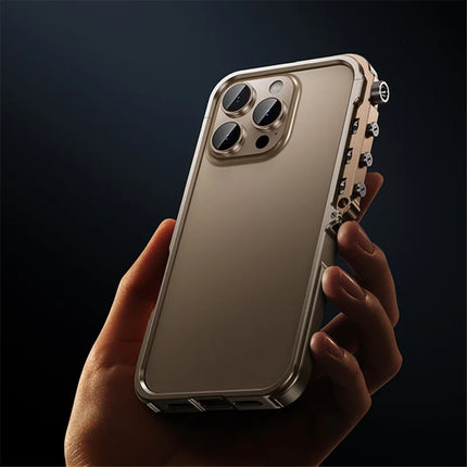 For iPhone 16 Pro Max Bumper Case Aluminum Alloy Metal Frame Phone Cover