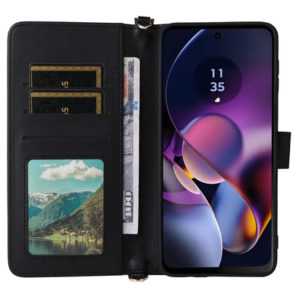 Wallet Phone Case for Motorola Moto G64y 5G / G64 5G / G54 Power 5G / G54 5G Leather Cover with Shoulder Strap