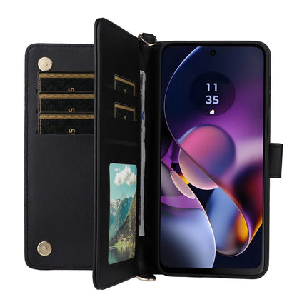 Wallet Phone Case for Motorola Moto G64y 5G / G64 5G / G54 Power 5G / G54 5G Leather Cover with Shoulder Strap