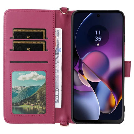 Wallet Phone Case for Motorola Moto G64y 5G / G64 5G / G54 Power 5G / G54 5G Leather Cover with Shoulder Strap
