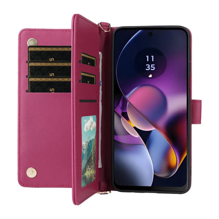 Wallet Phone Case for Motorola Moto G64y 5G / G64 5G / G54 Power 5G / G54 5G Leather Cover with Shoulder Strap