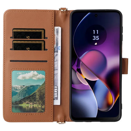 Wallet Phone Case for Motorola Moto G64y 5G / G64 5G / G54 Power 5G / G54 5G Leather Cover with Shoulder Strap