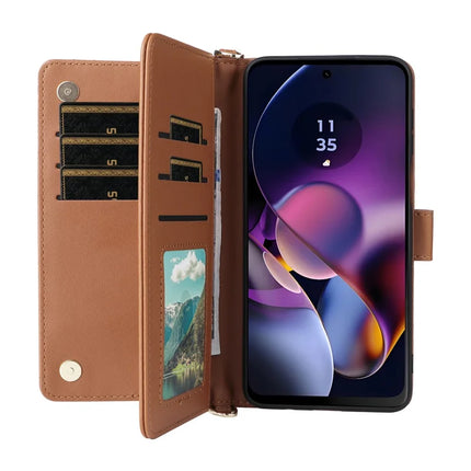 Wallet Phone Case for Motorola Moto G64y 5G / G64 5G / G54 Power 5G / G54 5G Leather Cover with Shoulder Strap