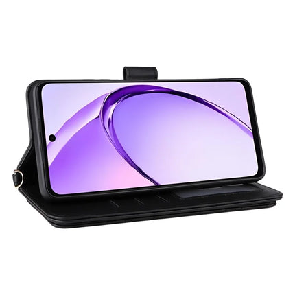 Wallet Phone Case for Oppo A3x 4G / 5G (India) / A3 4G / 5G / A40 4G / A40M 4G / A60 5G / A3i 5G Leather Cover with Shoulder Strap