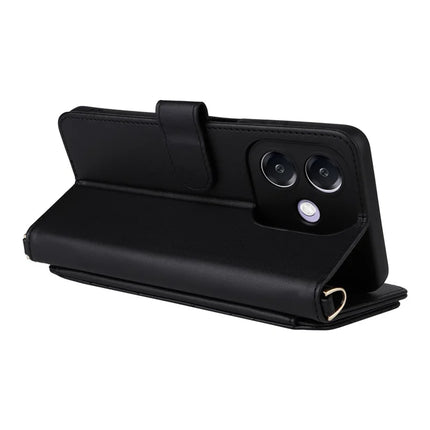 Wallet Phone Case for Oppo A3x 4G / 5G (India) / A3 4G / 5G / A40 4G / A40M 4G / A60 5G / A3i 5G Leather Cover with Shoulder Strap