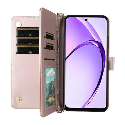 Wallet Phone Case for Oppo A3x 4G / 5G (India) / A3 4G / 5G / A40 4G / A40M 4G / A60 5G / A3i 5G Leather Cover with Shoulder Strap
