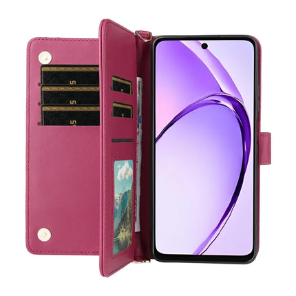 Wallet Phone Case for Oppo A3x 4G / 5G (India) / A3 4G / 5G / A40 4G / A40M 4G / A60 5G / A3i 5G Leather Cover with Shoulder Strap