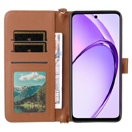 Wallet Phone Case for Oppo A3x 4G / 5G (India) / A3 4G / 5G / A40 4G / A40M 4G / A60 5G / A3i 5G Leather Cover with Shoulder Strap