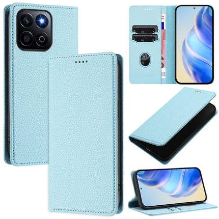 For Honor 200 Smart 5G / Honor X7c 5G / Honor Play 60 Plus 5G / Honor X7c 4G Wallet Case RFID Blocking Litchi Texture Leather Mobile Cover - Baby Blue