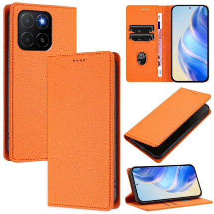 For Honor X5b Plus / Honor X5b Wallet Case RFID Blocking Litchi Texture Leather Mobile Cover - Orange