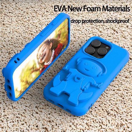 For iPhone 16 Pro Case EVA Mecha-Inspired Kickstand Shockproof Protection Cover