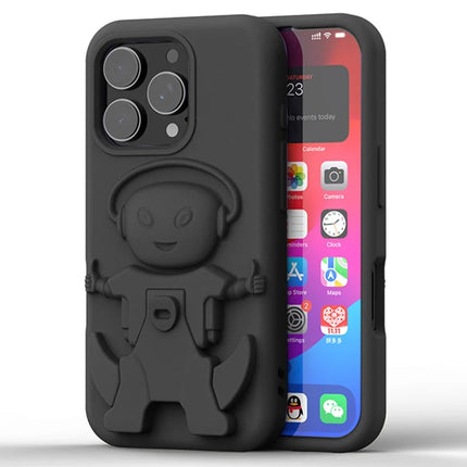 For iPhone 16 Pro Max Case EVA Mecha-Inspired Kickstand Shockproof Protection Cover