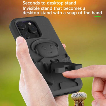 For iPhone 16 Pro Max Case EVA Mecha-Inspired Kickstand Shockproof Protection Cover