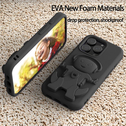 For iPhone 16 Pro Max Case EVA Mecha-Inspired Kickstand Shockproof Protection Cover