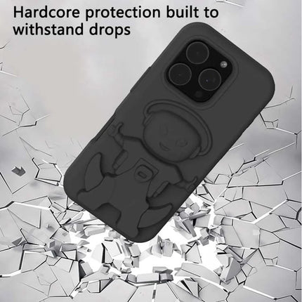 For iPhone 16 Pro Max Case EVA Mecha-Inspired Kickstand Shockproof Protection Cover