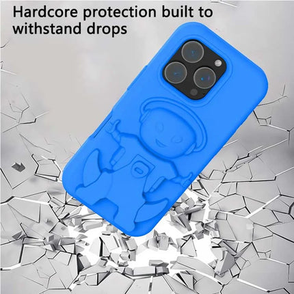 For iPhone 16 Pro Max Case EVA Mecha-Inspired Kickstand Shockproof Protection Cover