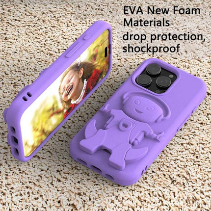 For iPhone 16 Pro Max Case EVA Mecha-Inspired Kickstand Shockproof Protection Cover