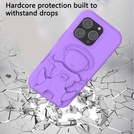 For iPhone 16 Pro Max Case EVA Mecha-Inspired Kickstand Shockproof Protection Cover