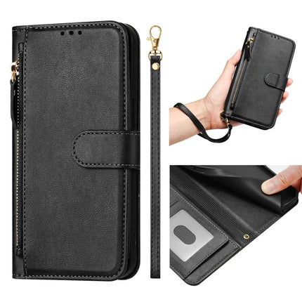 For Motorola Moto G Play (2025) 4G Case Zipper Pocket Multiple Card Slots Leather Phone Cover