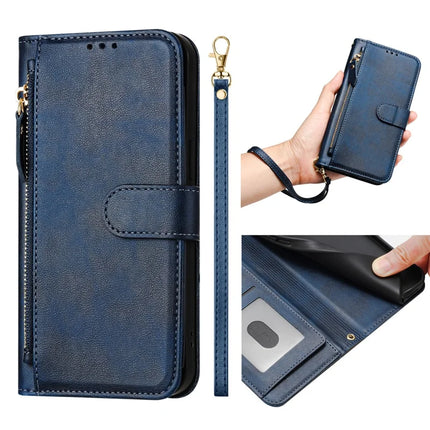 For Motorola Moto G Play (2025) 4G Case Zipper Pocket Multiple Card Slots Leather Phone Cover