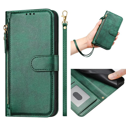 For Motorola Moto G Play (2025) 4G Case Zipper Pocket Multiple Card Slots Leather Phone Cover