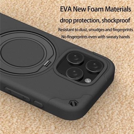 For iPhone 16 Pro Max Case Compatible with MagSafe EVA + Aluminum Alloy Kickstand Mcg Style Protective Cover