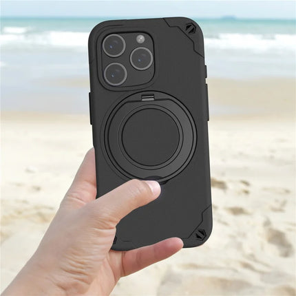 For iPhone 16 Pro Max Case Compatible with MagSafe EVA + Aluminum Alloy Kickstand Mcg Style Protective Cover