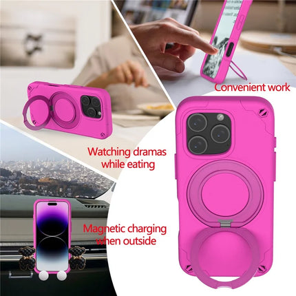 For iPhone 16 Pro Max Case Compatible with MagSafe EVA + Aluminum Alloy Kickstand Mcg Style Protective Cover