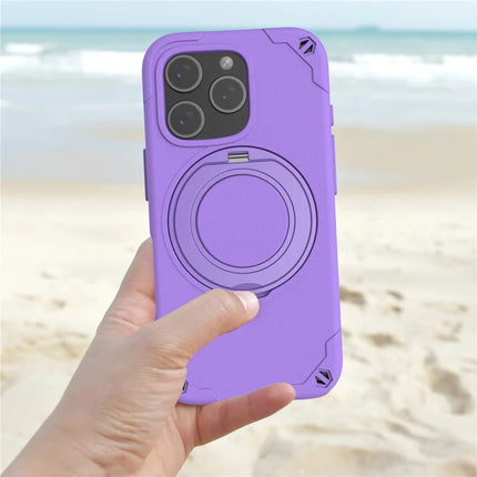 For iPhone 16 Pro Max Case Compatible with MagSafe EVA + Aluminum Alloy Kickstand Mcg Style Protective Cover